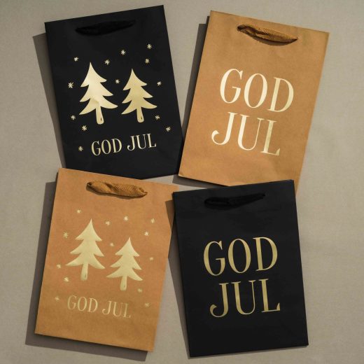 Eleganta julklappspåsar i svart och natur