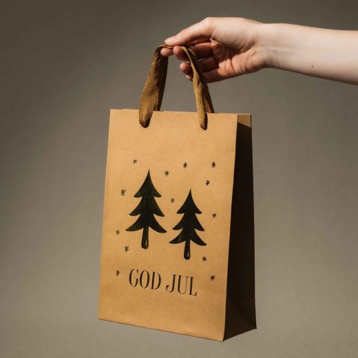 Premium julklappspåsar med guldmotiv