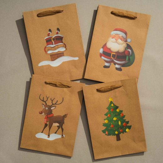 Premium julklappspåsar med tomte