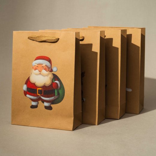 Julklappspåsar med tomtemotiv för försäljning